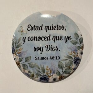 Inspirational Spanish Key Holder/Bag Charm/Mirror with Floral Design NWT